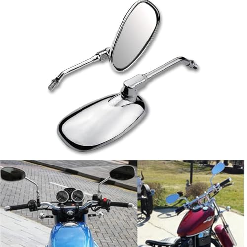 Amazon | バイクミラー 汎用 メッキ10MM正ネジオートバイバックミラー